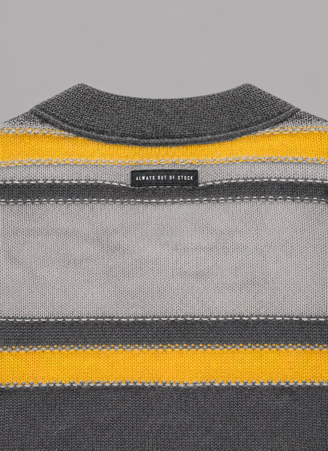 STRIPED KNIT MOHAIR CARDIGAN - GRAY
