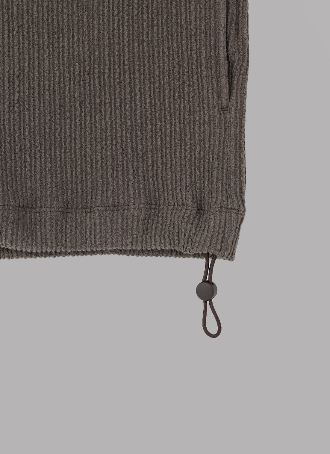 FRILL STRIPES S/S SHIRT-BROWN