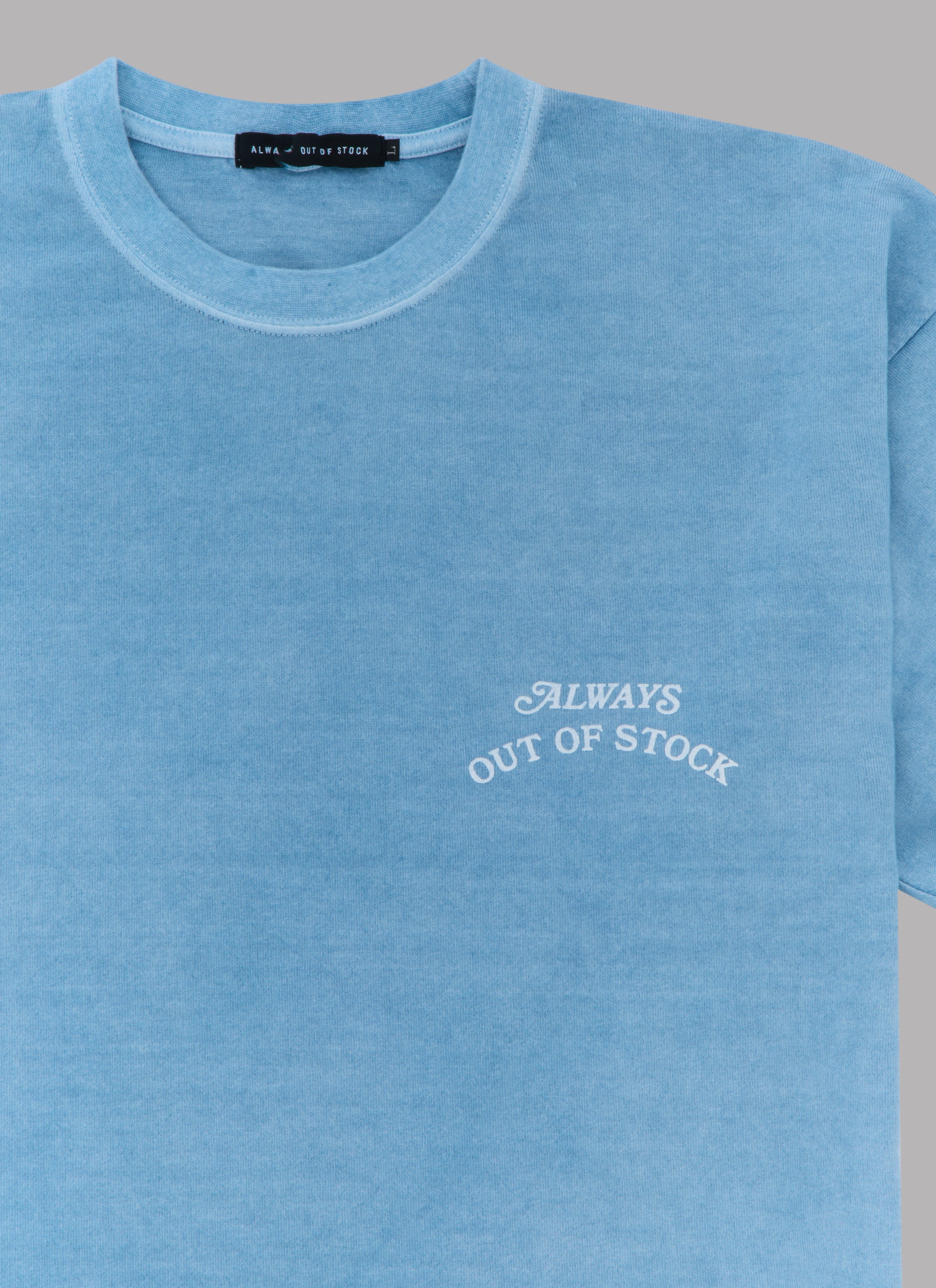 BASIC LOGO PIGMENT DYED S/S TEE-DUSTY BLUE as