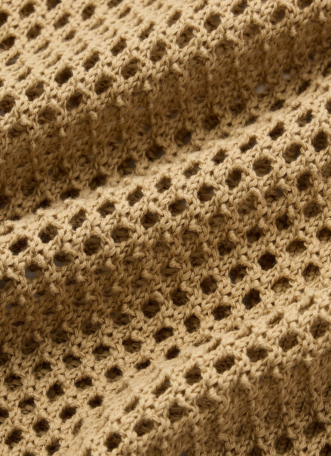 MESH KNIT BASEBALL CARDIGAN-BISCUIT