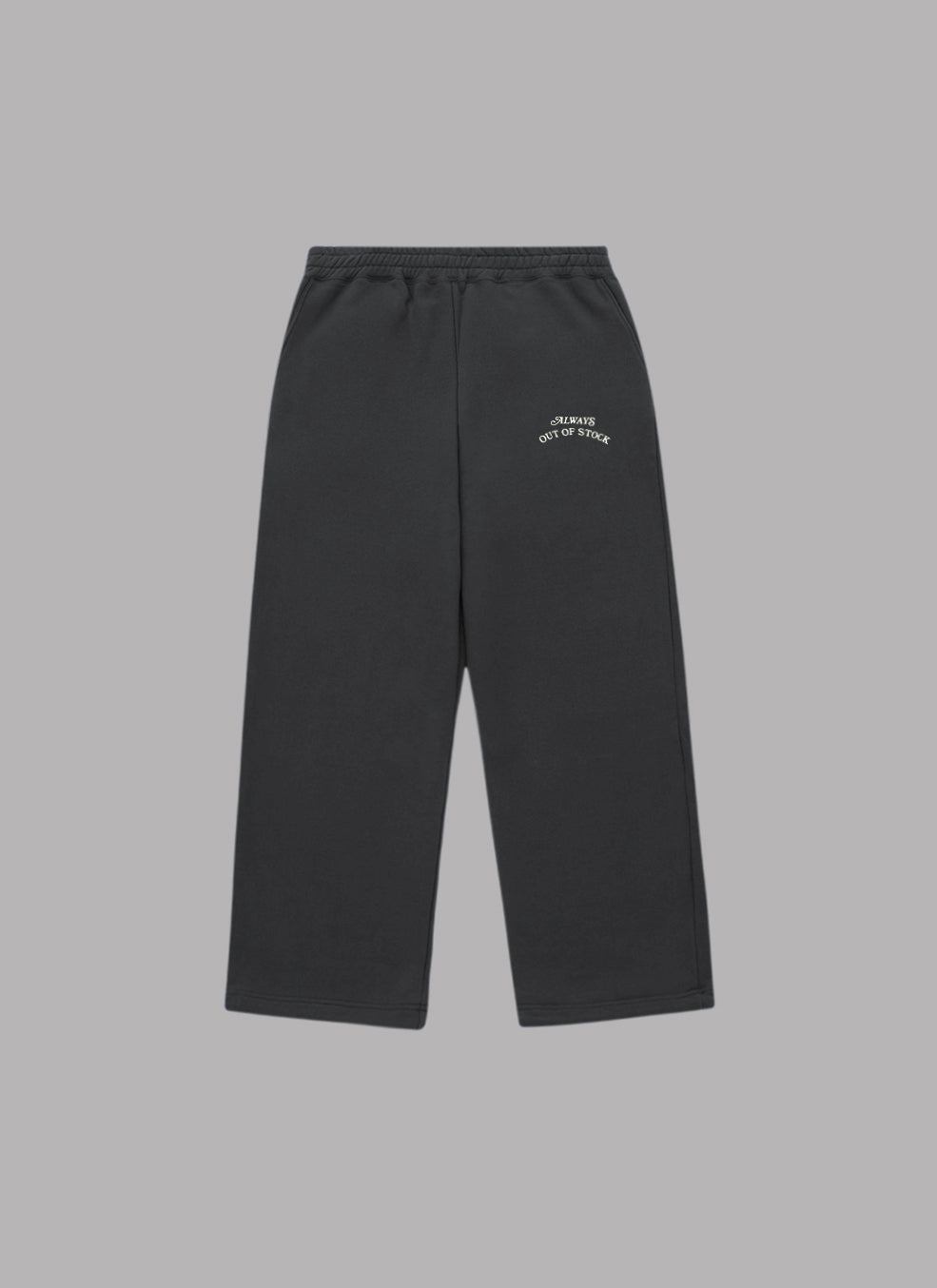 BASIC LOGO SWEAT PANTS - CHARCOAL x OFF WHITE