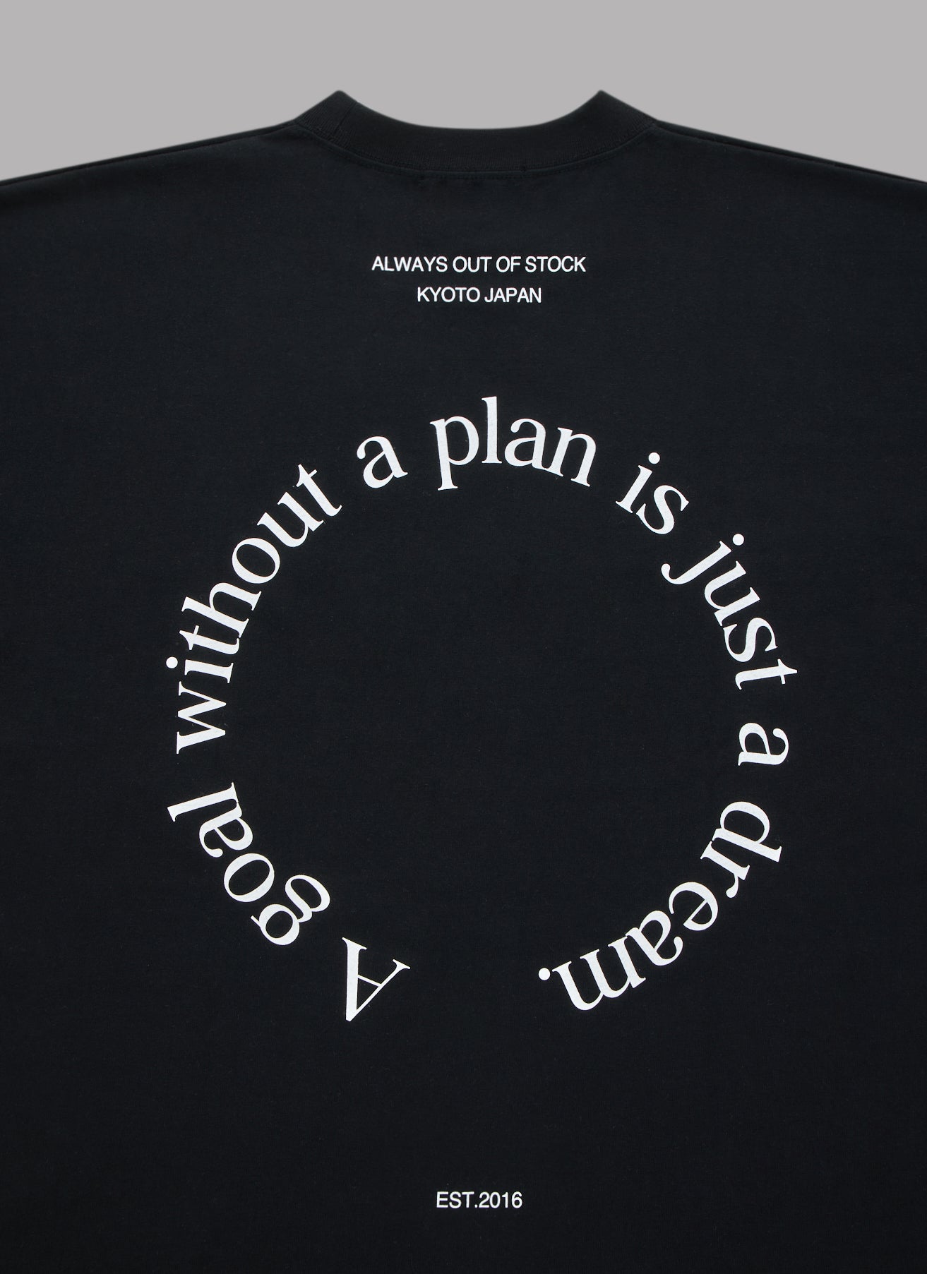 A GOAL WITHOUT A PLAN DROP L/S TEE-BLACK