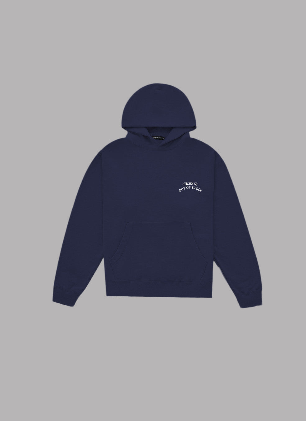 FLORAL BASIC LOGO HOODIE-NAVY