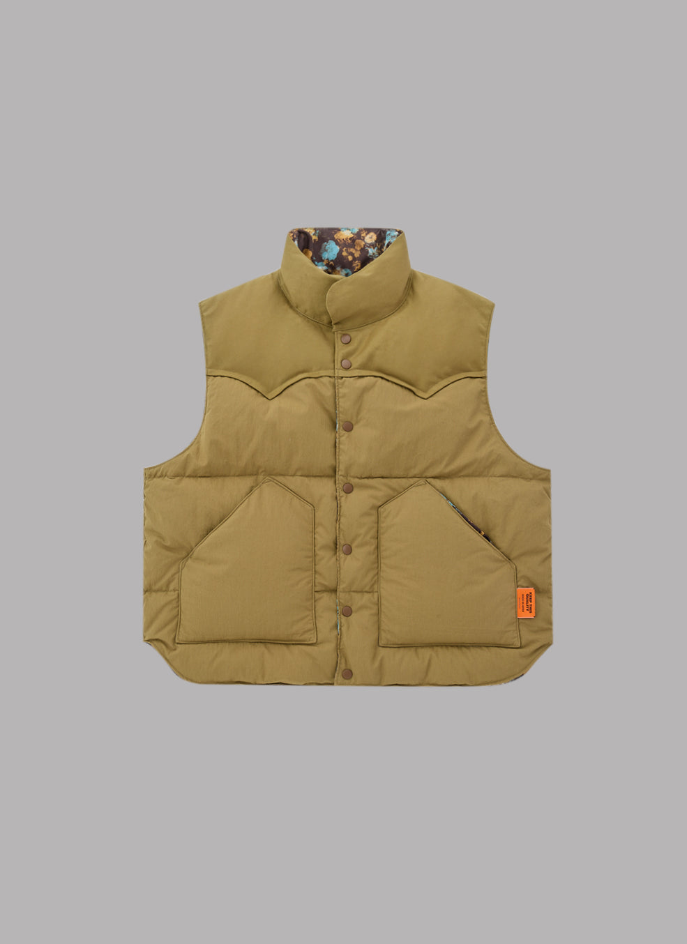 REVERSIBLE DOWN VEST-BEIGE