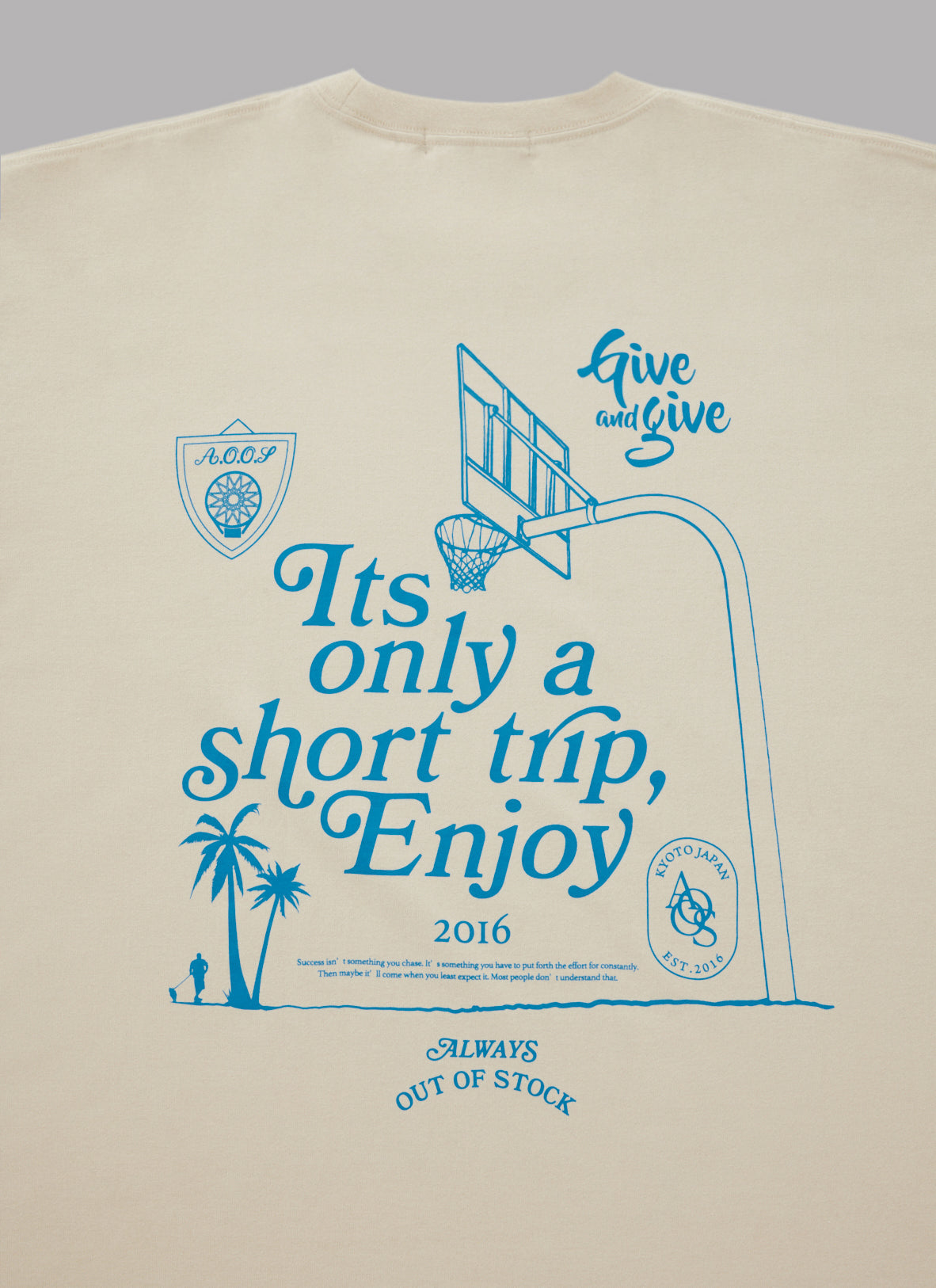 IT'S ONLY A SHORT TRIP L/S TEE-SAND