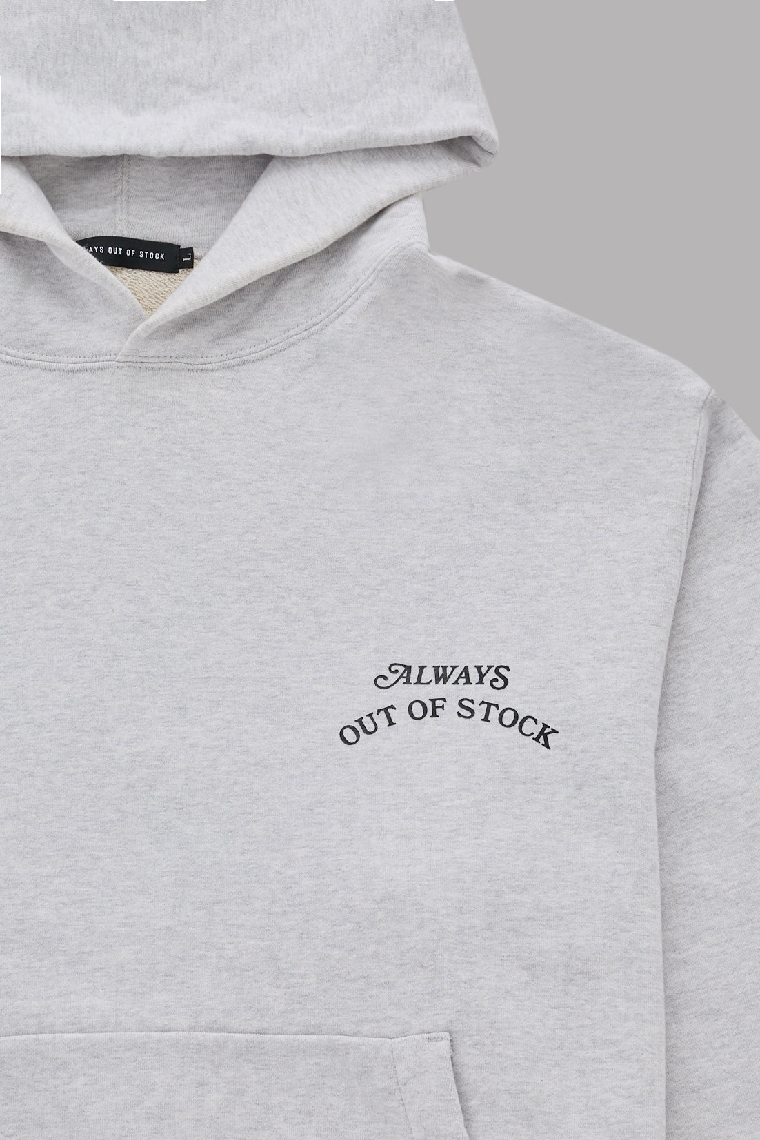 FLORAL BASIC LOGO HOODIE-GRAY