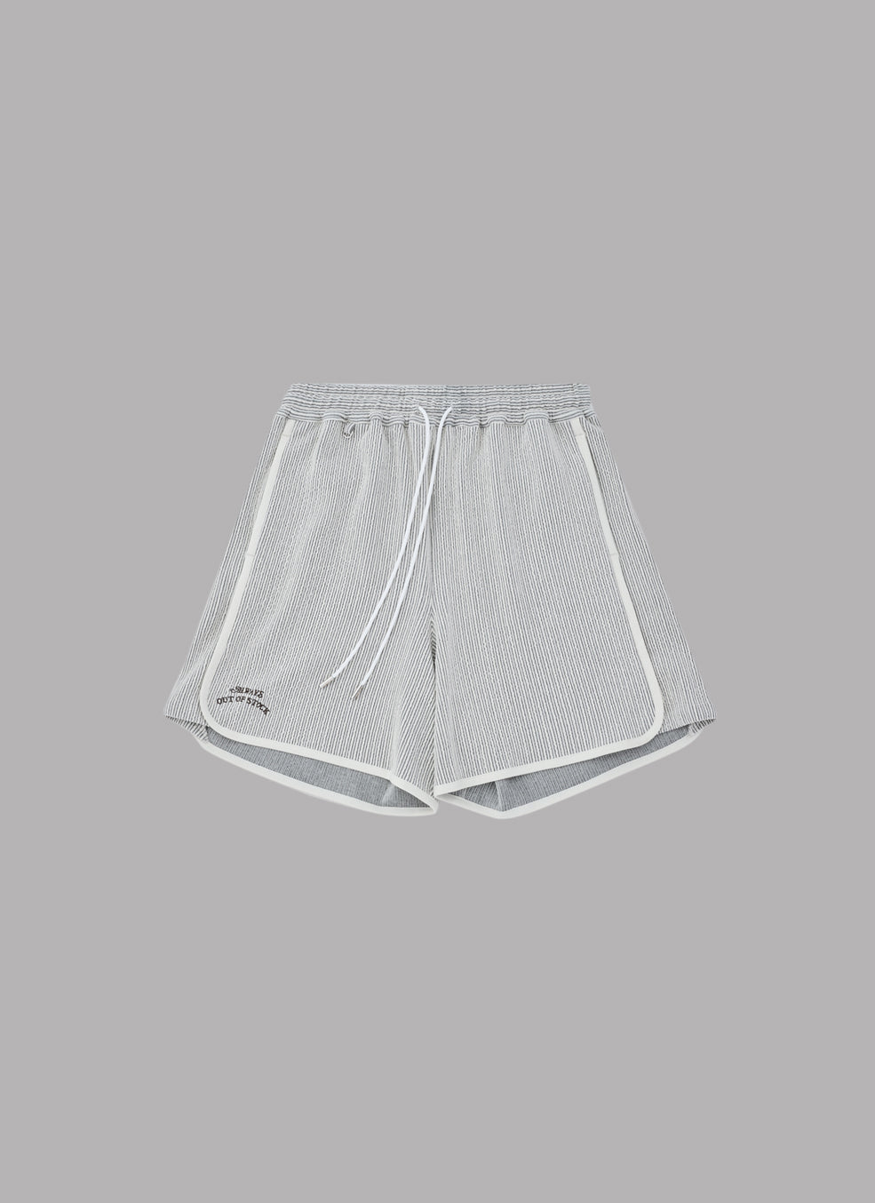 FRILL STRIPES BASKETBALL SHORTS-GRAY