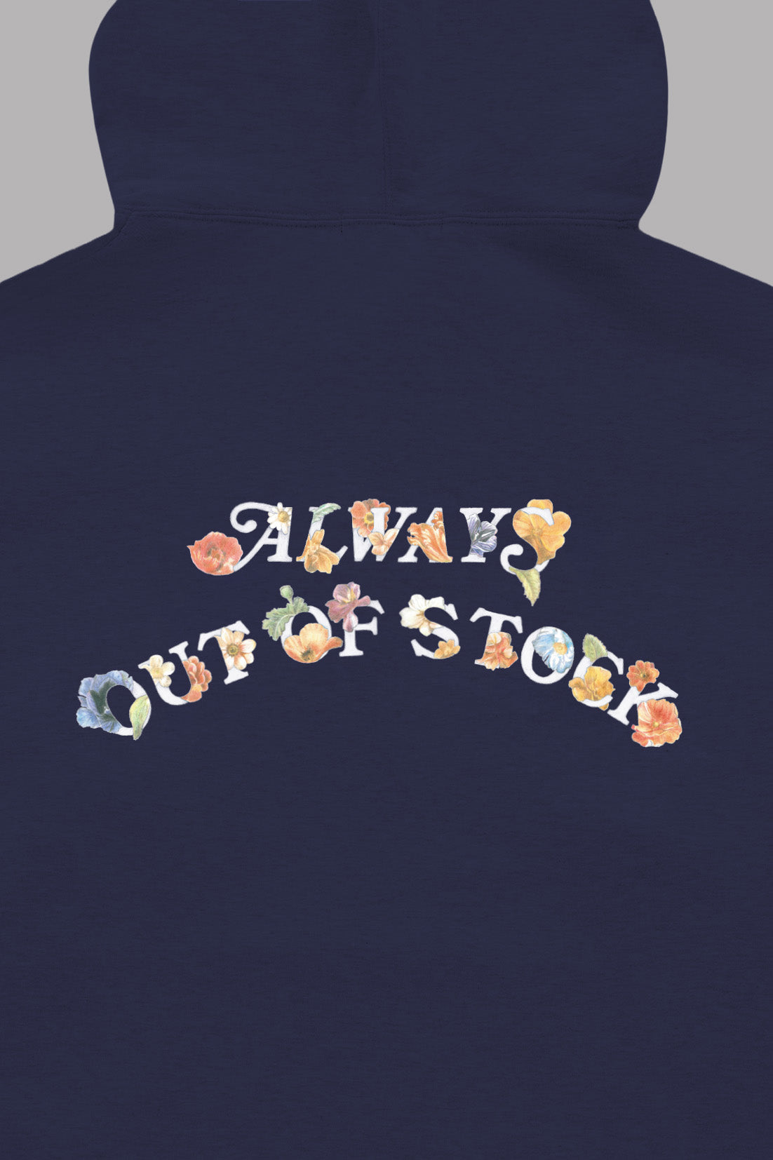 FLORAL BASIC LOGO HOODIE-NAVY