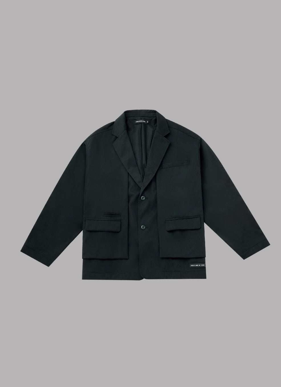 LAYERED 2B RELAXED JACKET-BLACK