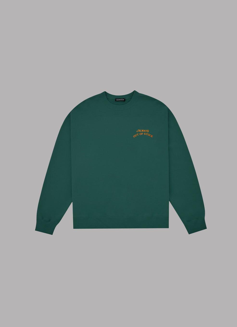 BASIC LOGO CREWNECK-GREEN x ORANGE