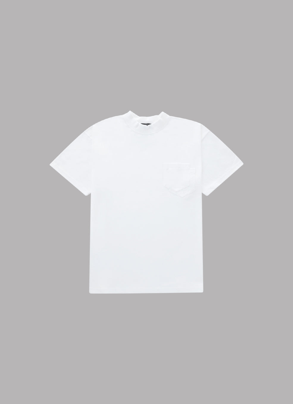 BASIC LOGO MOCK NECK S/S TEE-WHITE