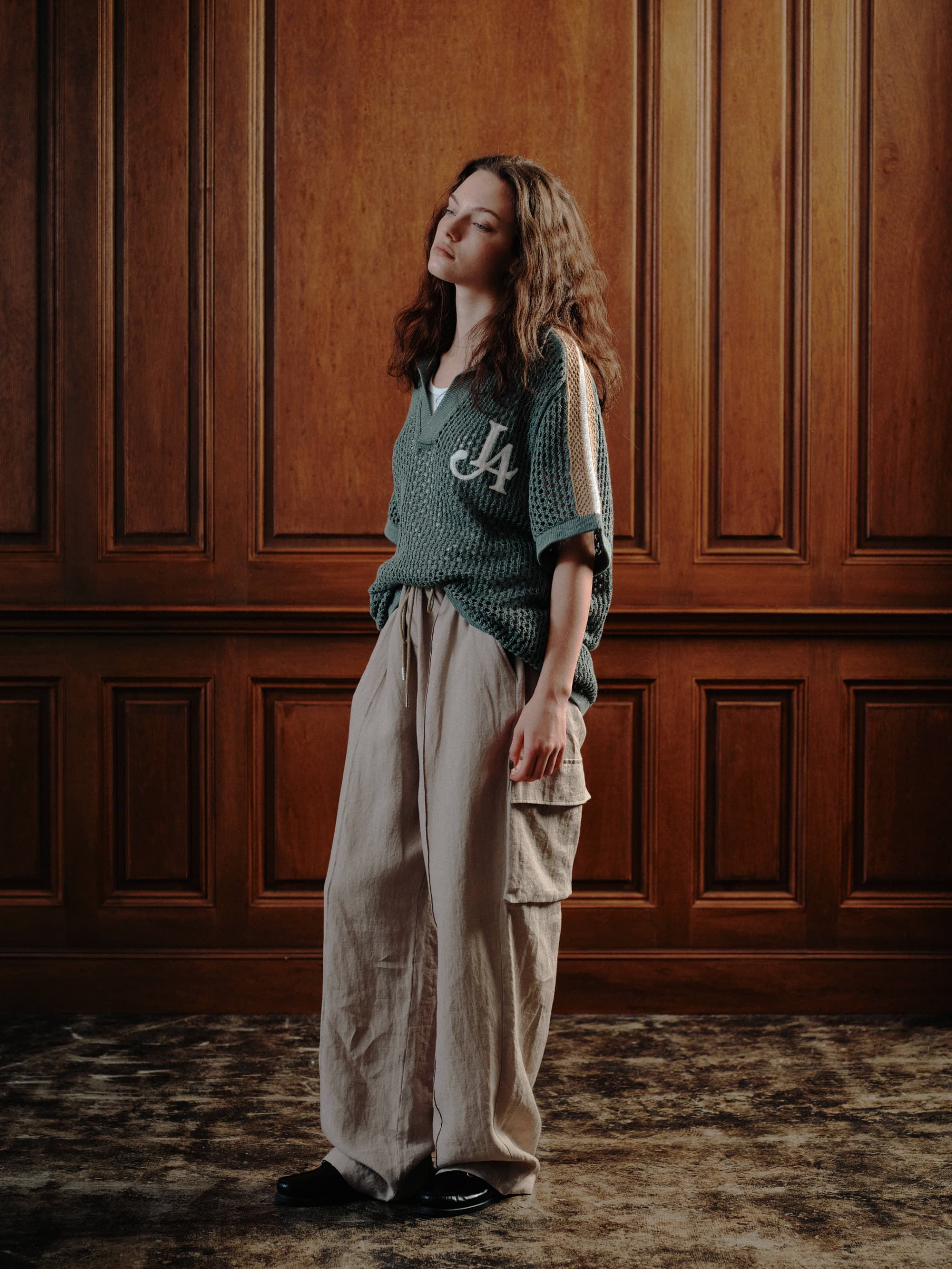 MESH KNIT GAME SHIRT-PISTACCHIO