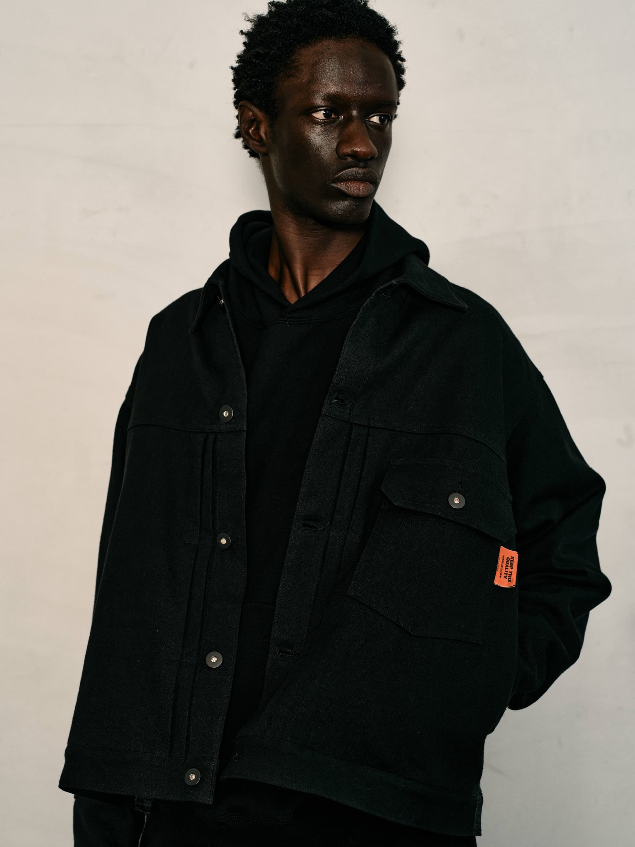 COMBINATION TRUCKER JACKET-BLACK