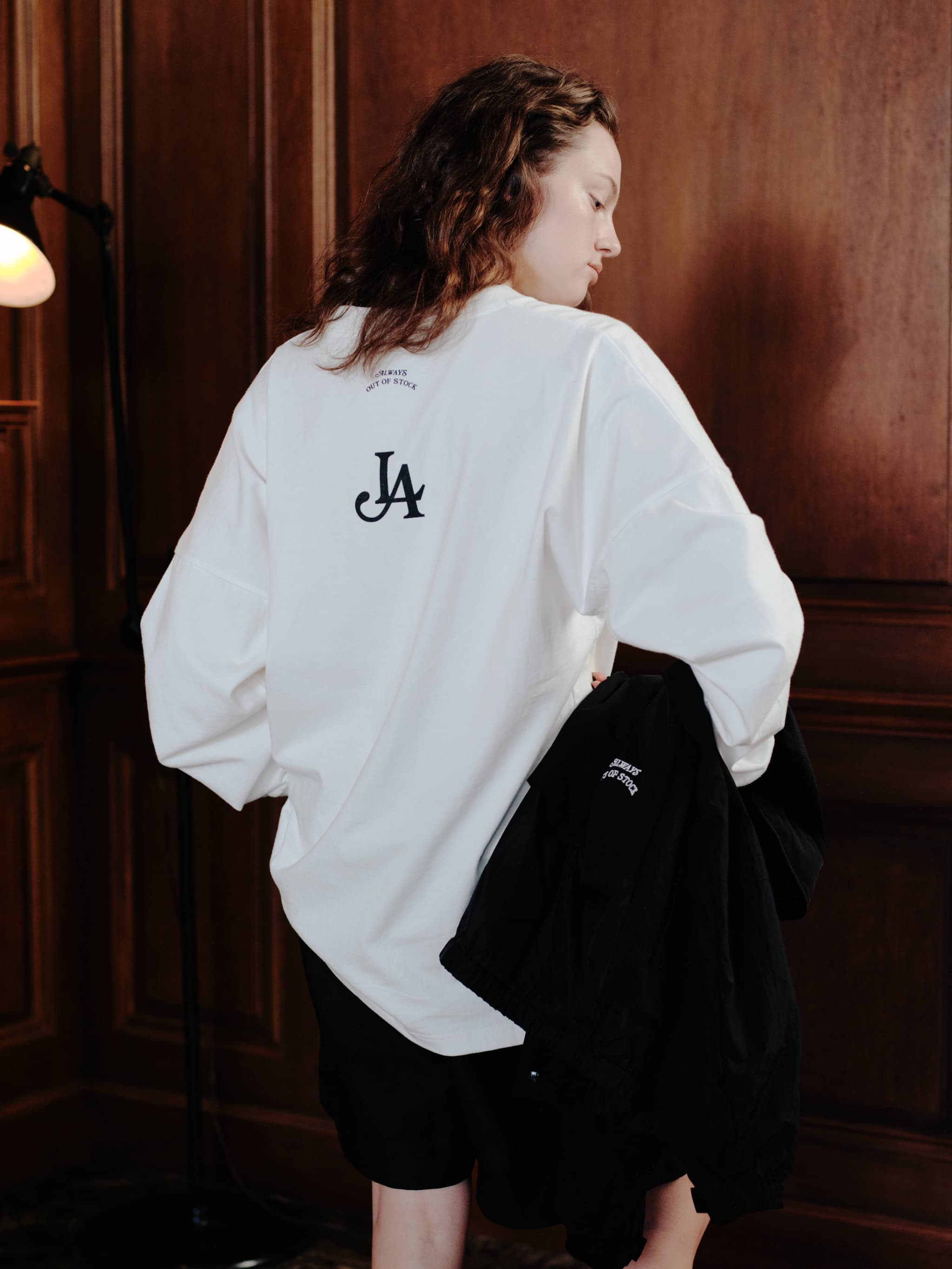 LA LOGO DROP L/S TEE-WHITE