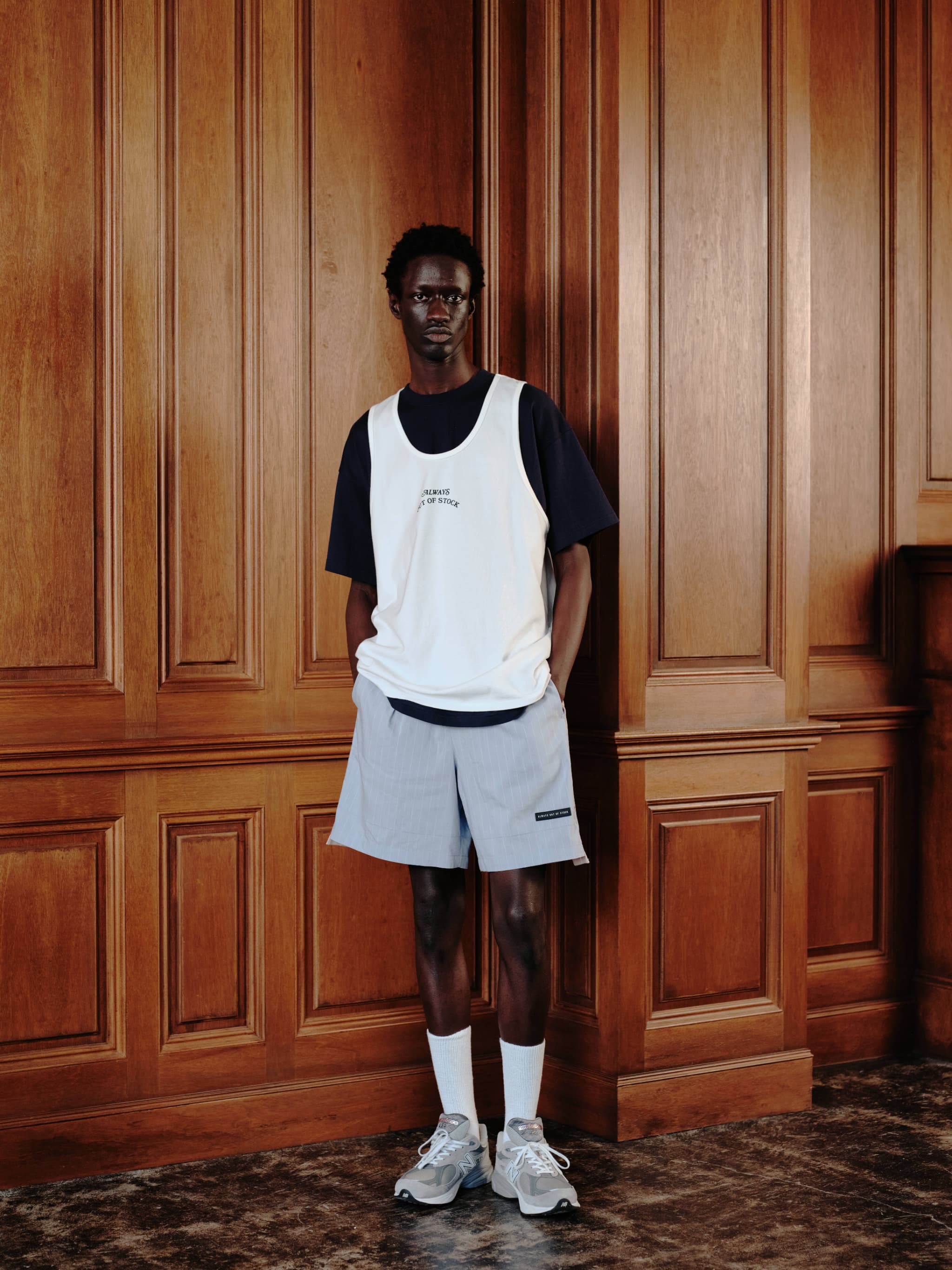 BASIC LOGO LAYERED TANK TOP-WHITE