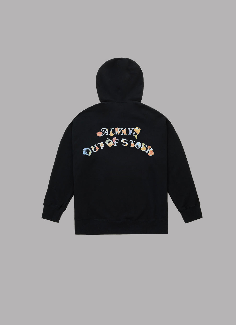 FLORAL BASIC LOGO HOODIE-BLACK