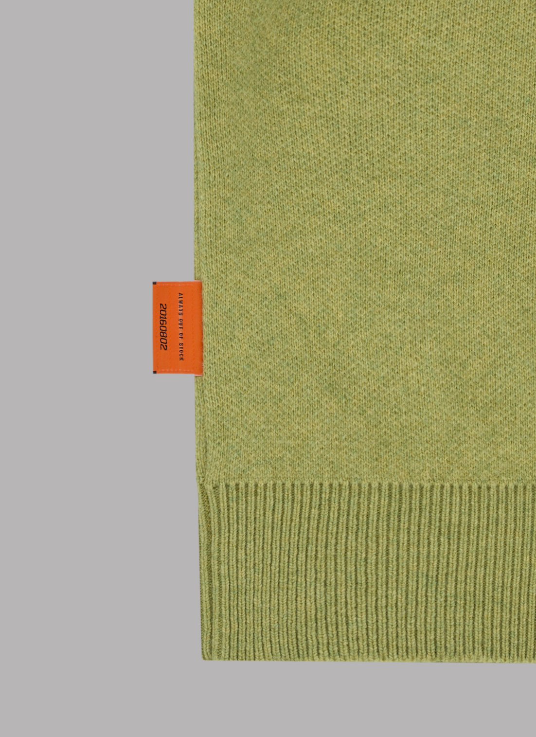 BASIC LOGO JACQUARD KNIT CREW SWEATER - LIME YELLOW