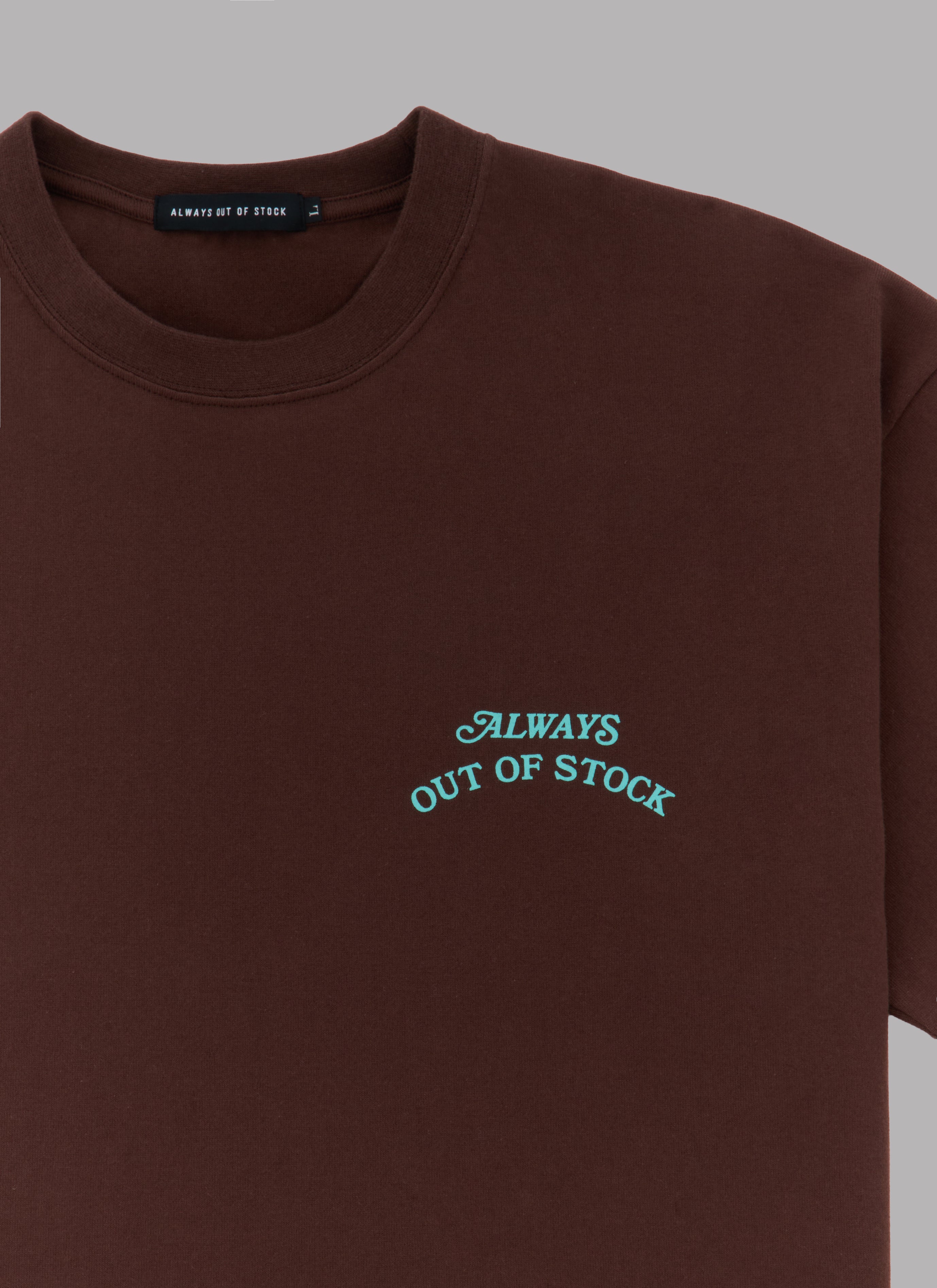 BASIC LOGO 9TH ANNIVERSARY S/S TEE-BROWN x TURQUOISE