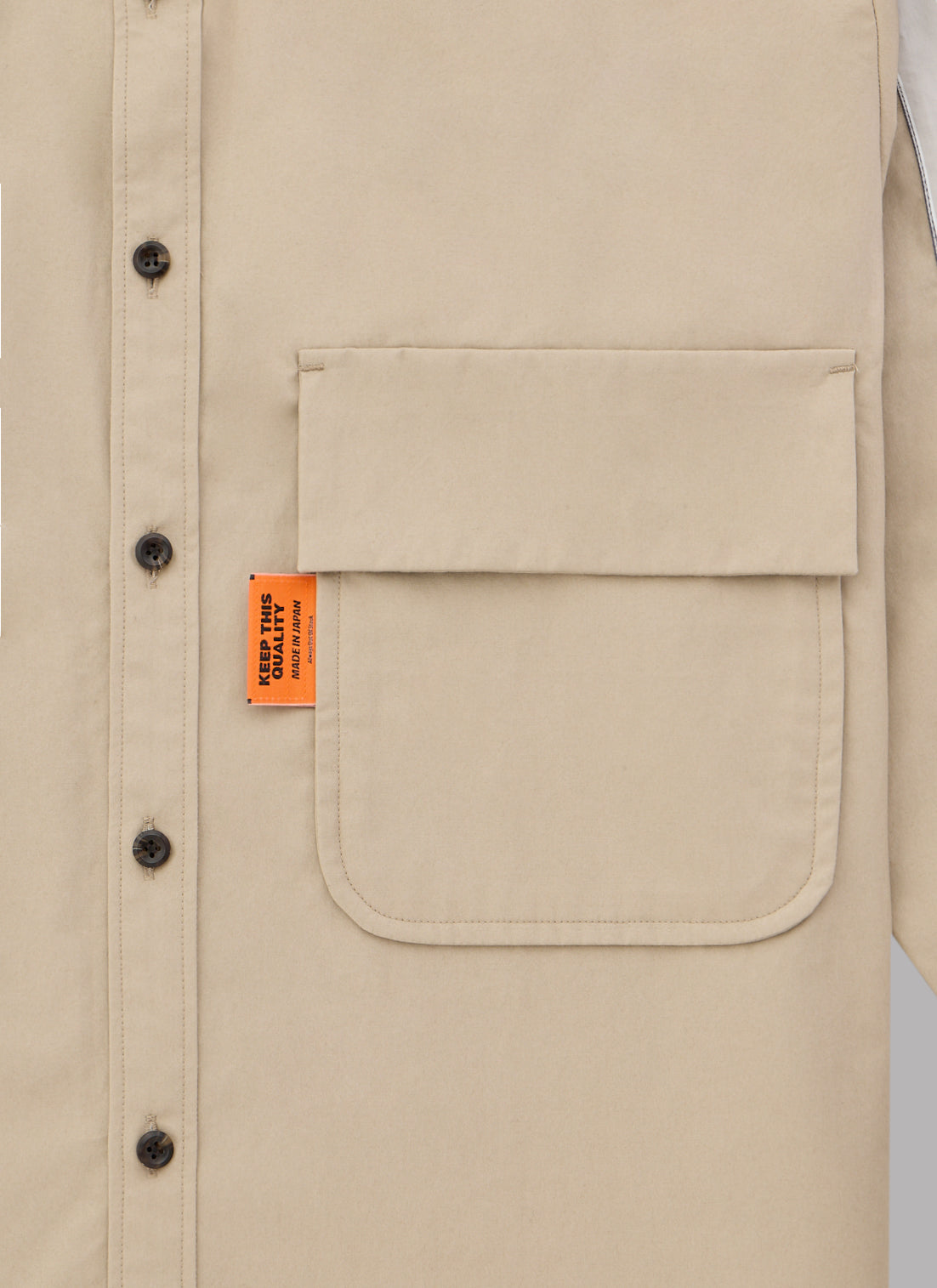 COMBINATION STRIPE L/S SHIRT-BEIGE