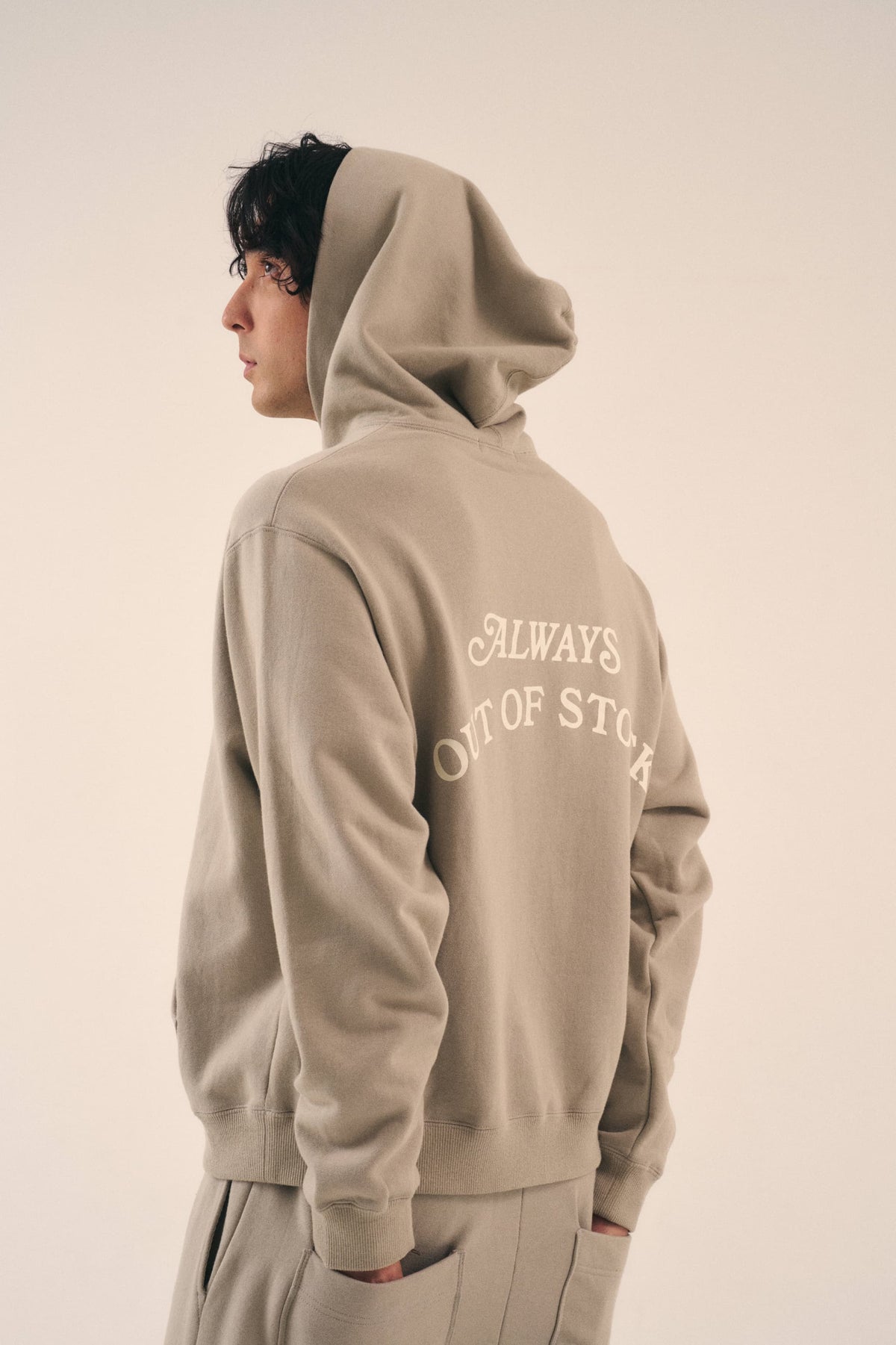 BASIC LOGO HOODIE - SILVER GRAY x OFF WHITE