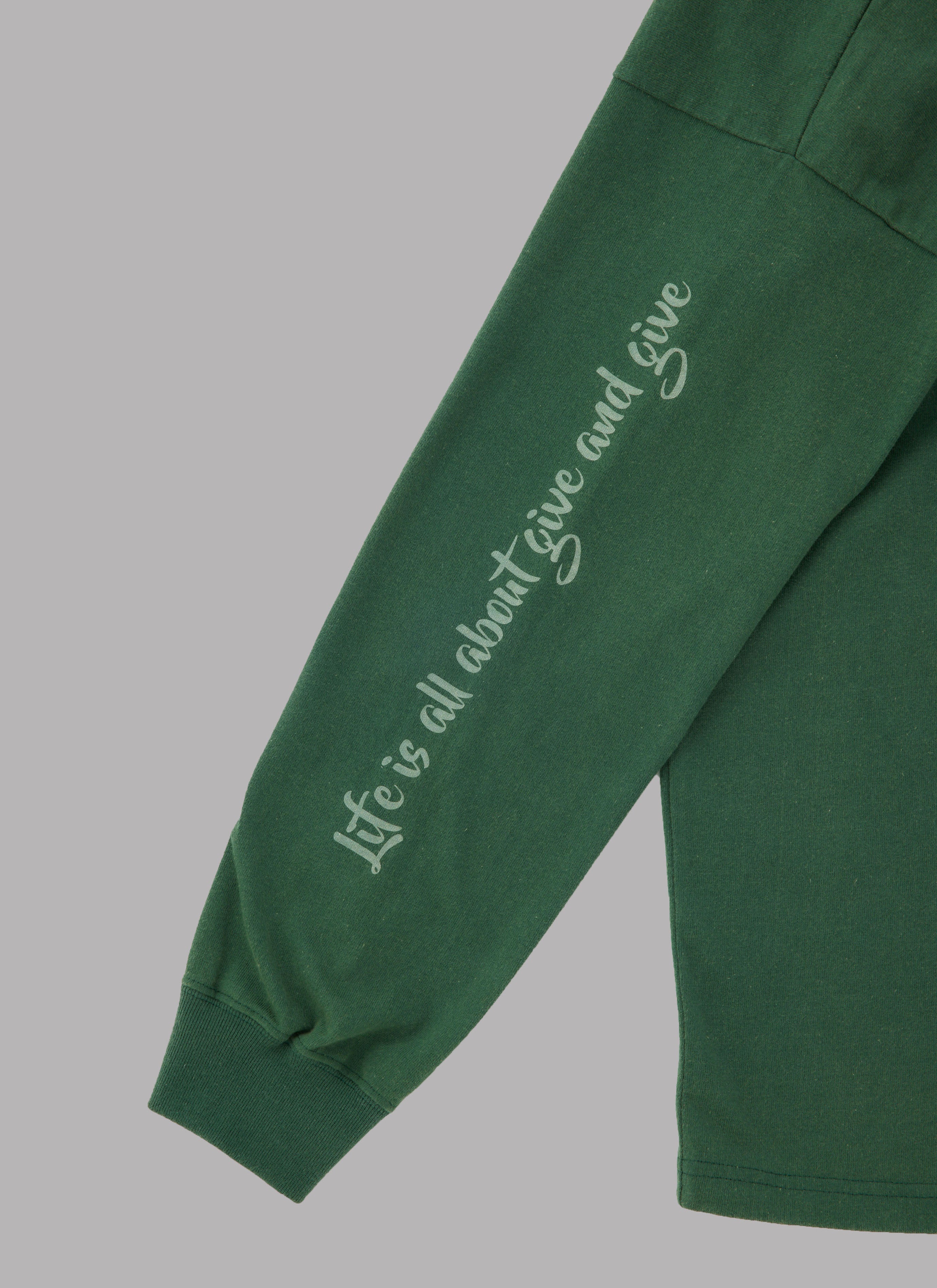 BIO WASHED GIVE&GIVE DROP SHOULDER L/S TEE-GREEN