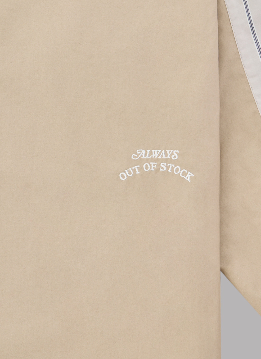 COMBINATION STRIPE L/S SHIRT-BEIGE