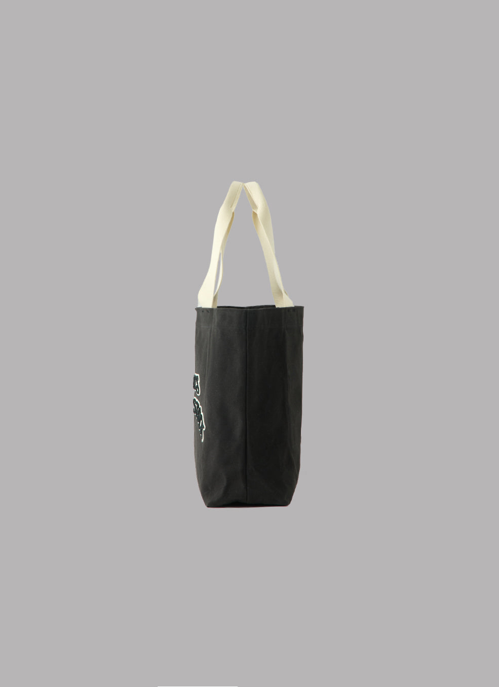 BASIC LOGO HEAVY CANVAS TOTE-BLACK
