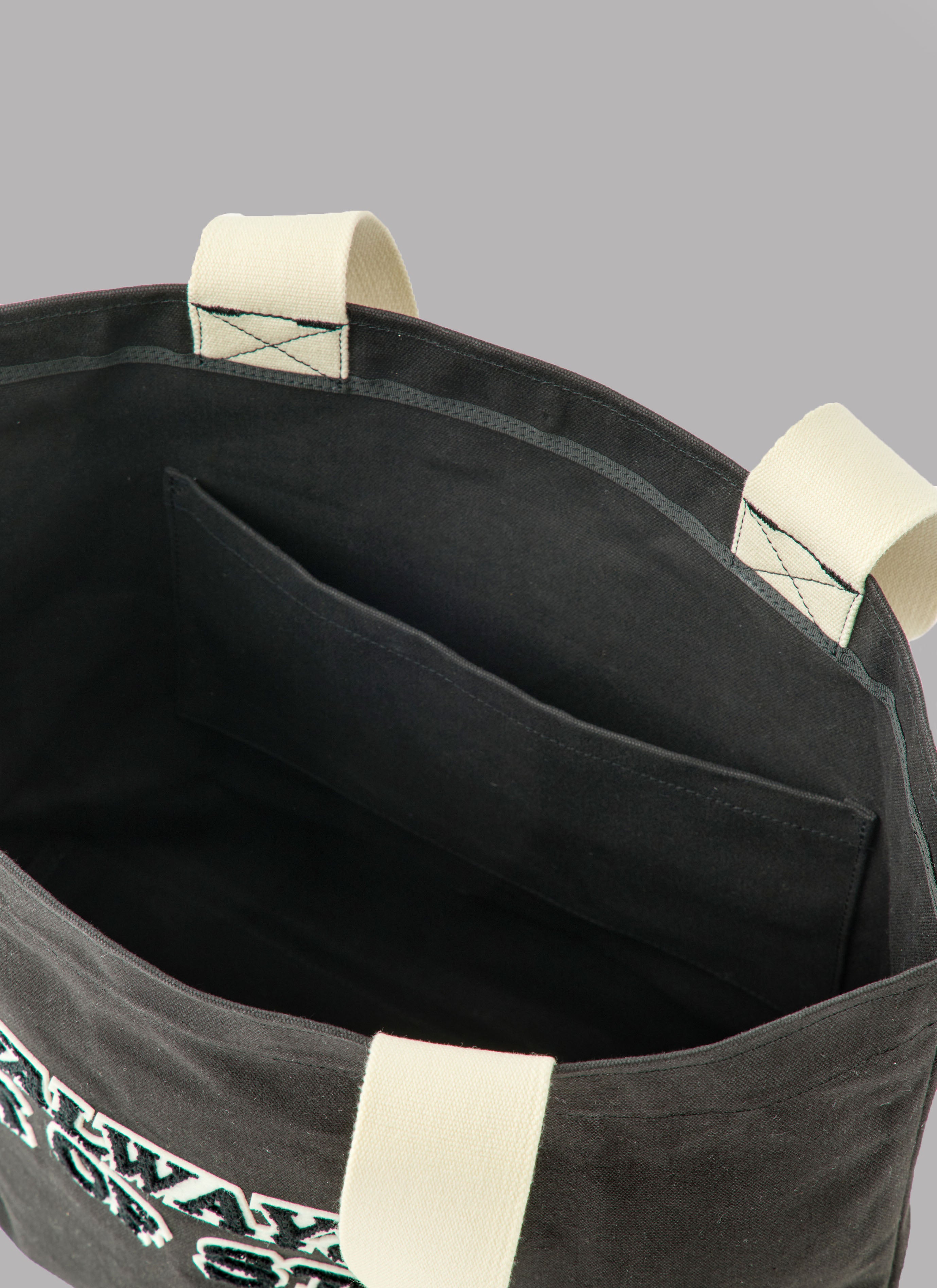 BASIC LOGO HEAVY CANVAS TOTE-BLACK