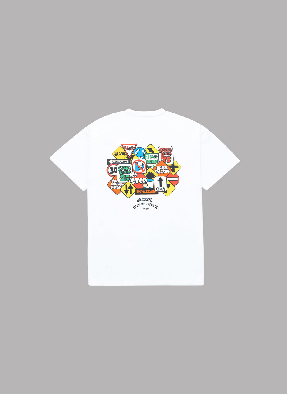 TRAFFIC SIGN S/S TEE-WHITE