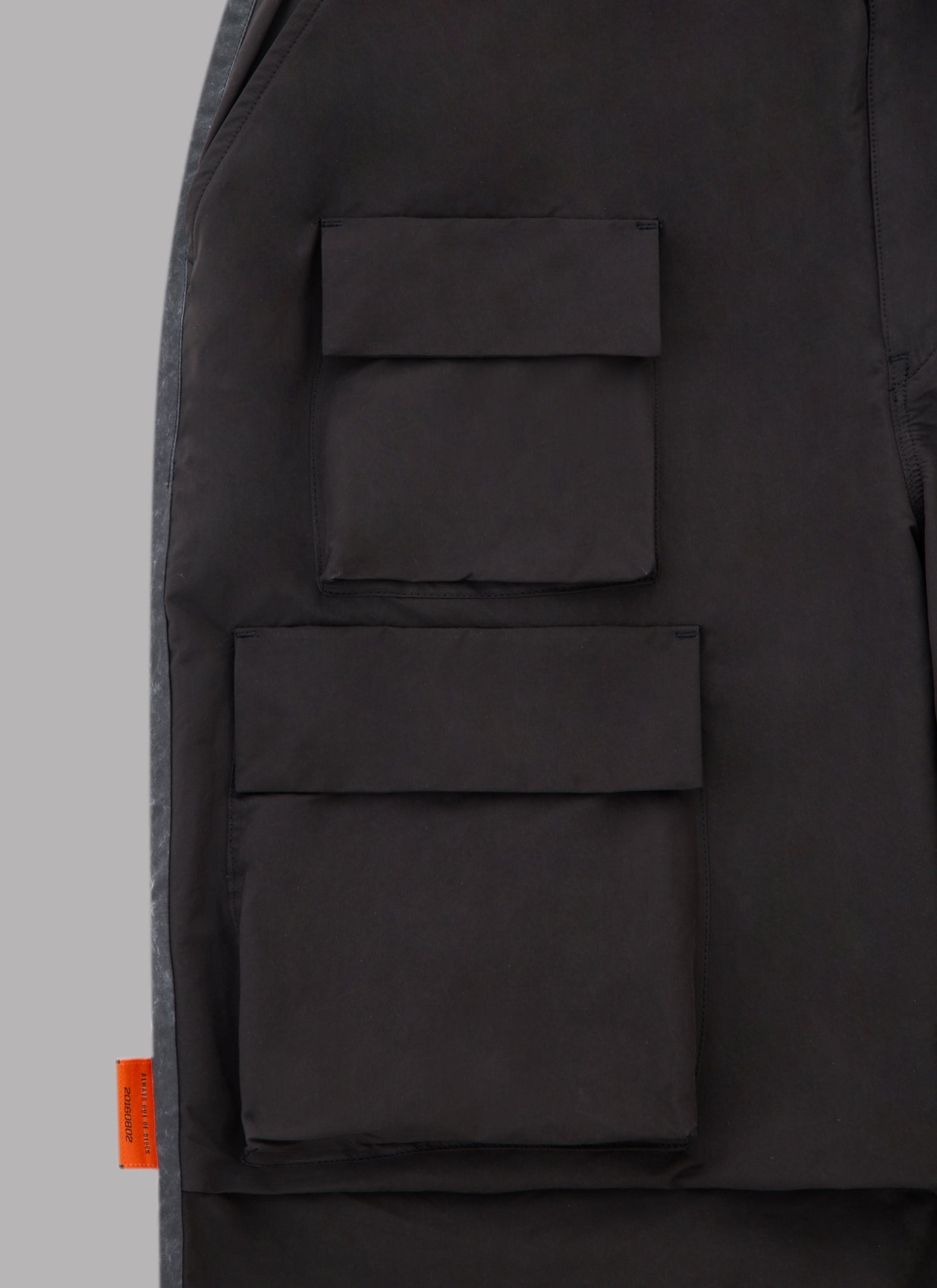 WIDE FATIGUE PANTS-BLACK