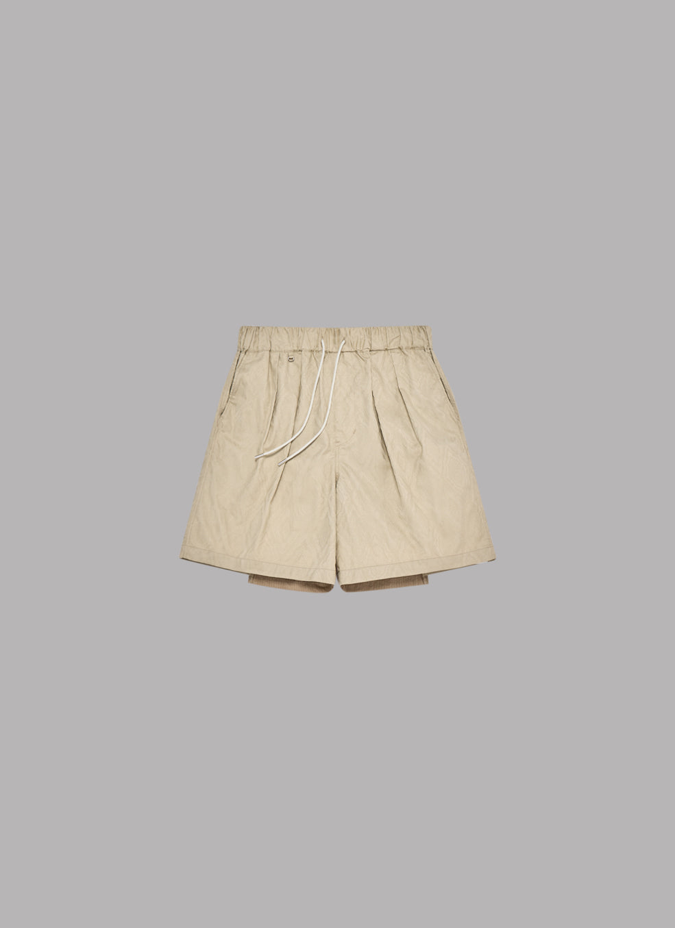 JACQURED PATTERN RESORT 2TUCK SHORTS - IVORY