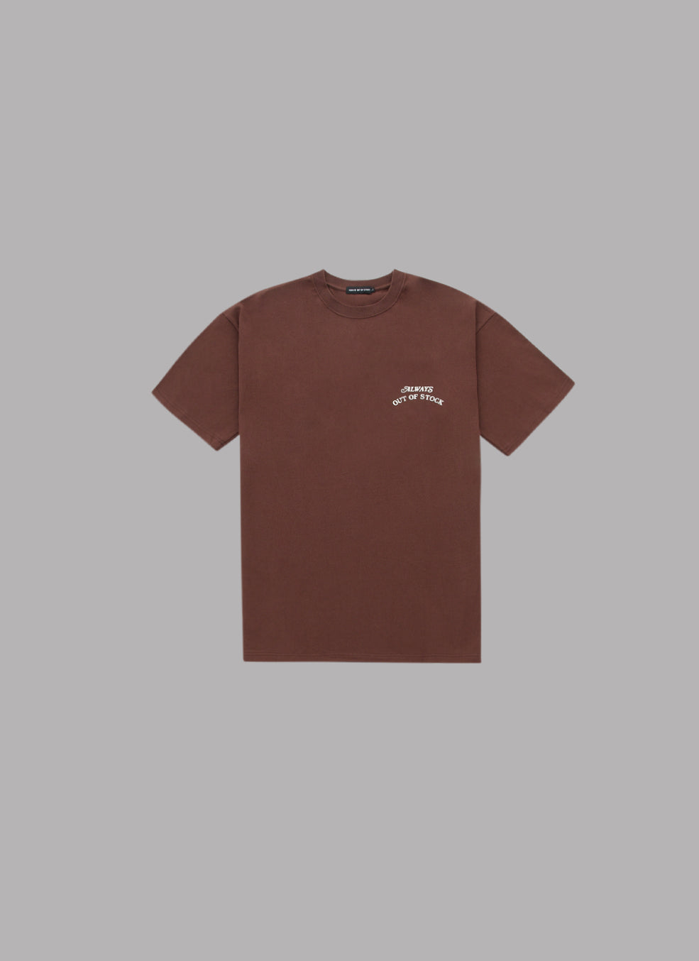 BASIC LOGO S/S TEE-BROWN x OFF WHITE