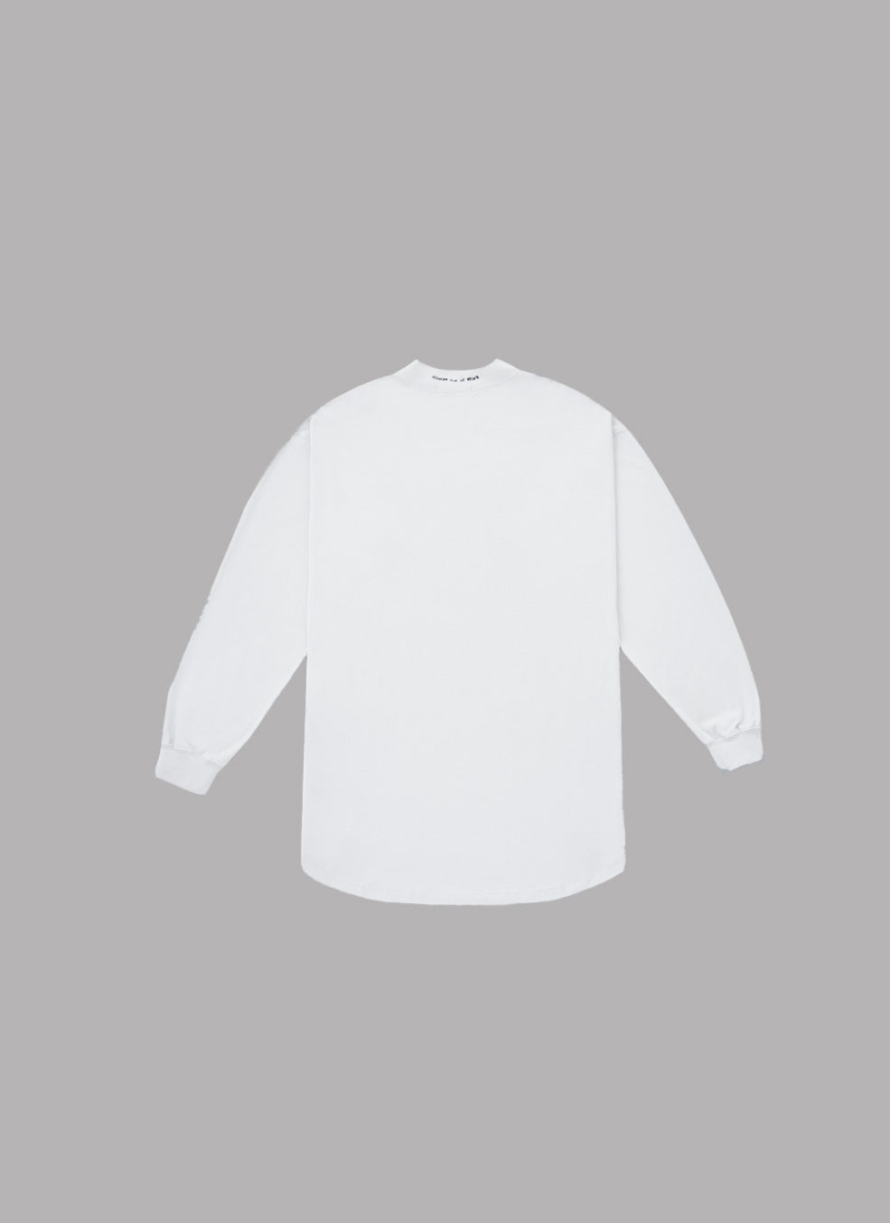 MOCK NECK L/S TEE-WHITE