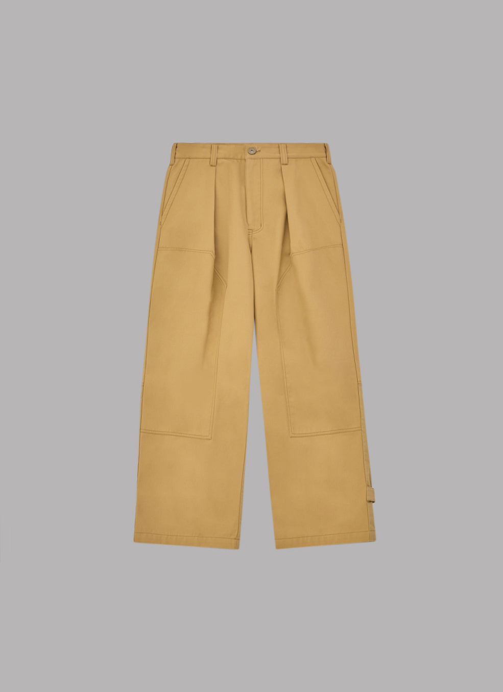 DOUBLE-KNEE TUCKED WORK PANTS - CAMEL