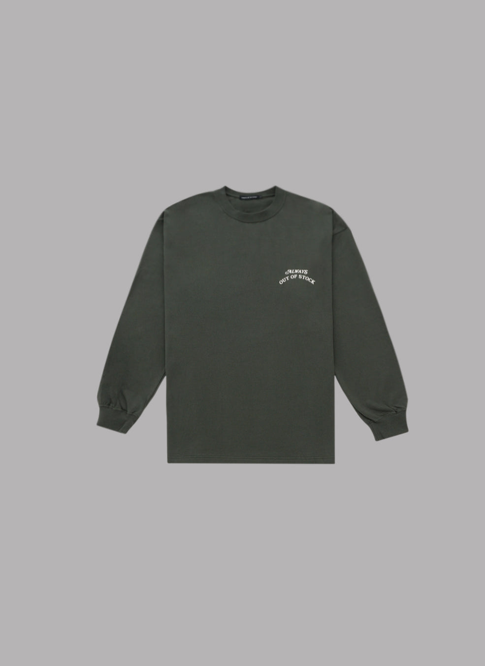 BASIC LOGO L/S TEE-OLIVE x OFF WHITE