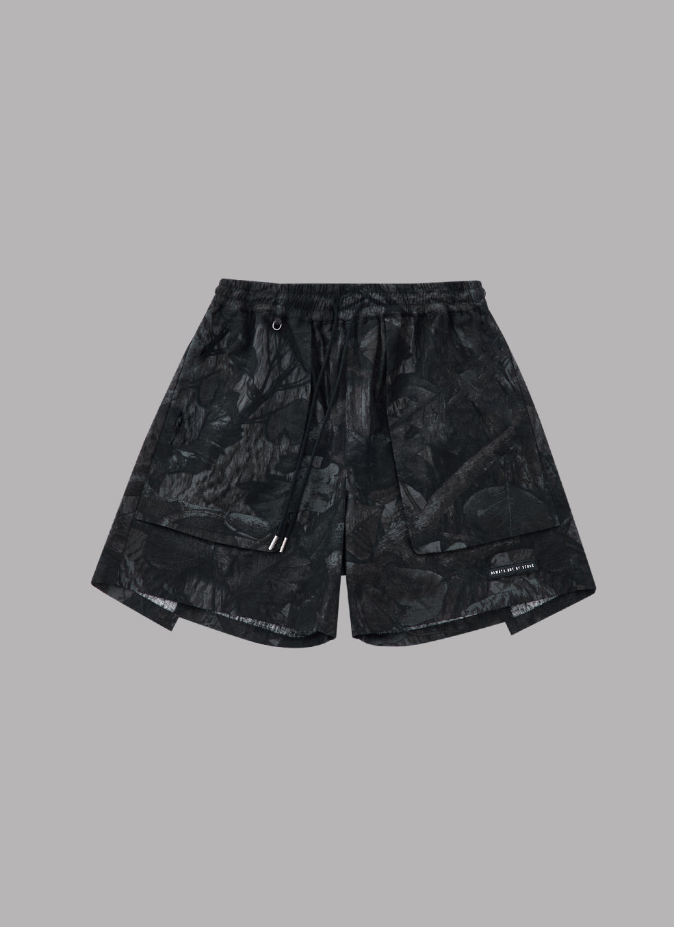CAMO SWITCHED BAKER SHORTS-BLACK