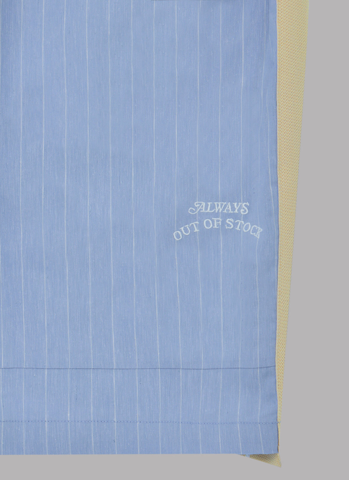 SIDE STRIPE LINEN TUCKED SHORTS-SAX