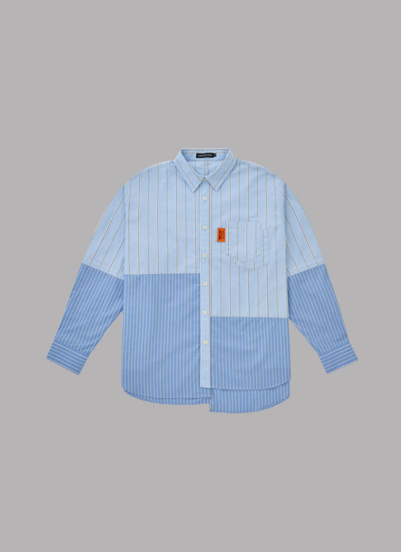 CRAZY STRIPE L/S SHIRT-SAX