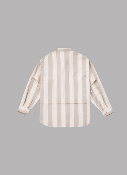 CLASSICAL STRIPED L/S SHIRT-BEIGE x WHITE – ALWAYS OUT OF STOCK