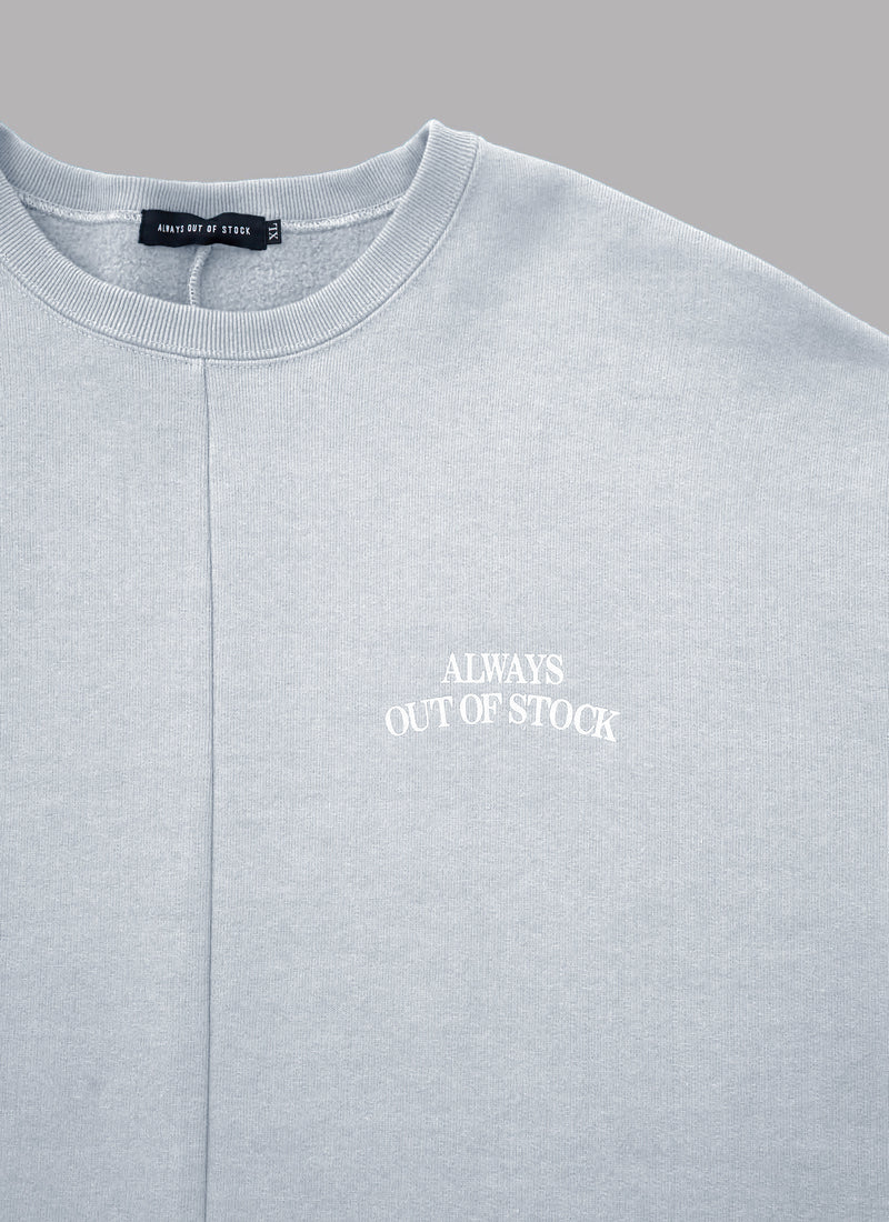 SWITCHED THICK CREW NECK-SILVER GREEN