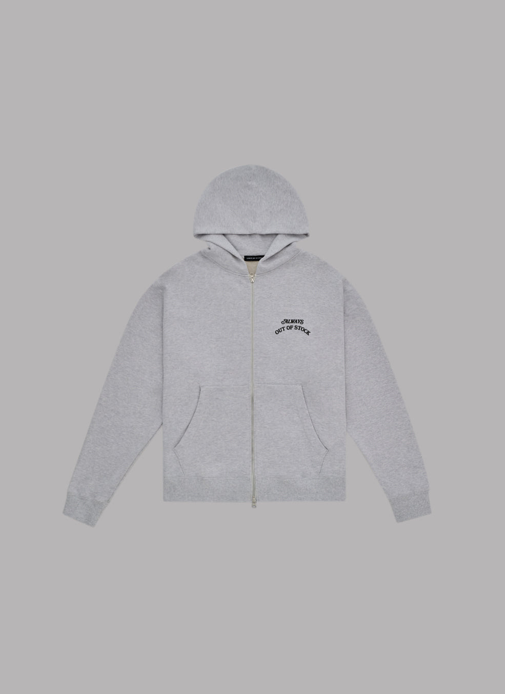BASIC LOGO ZIP HOODIE - HEATHER GRAY