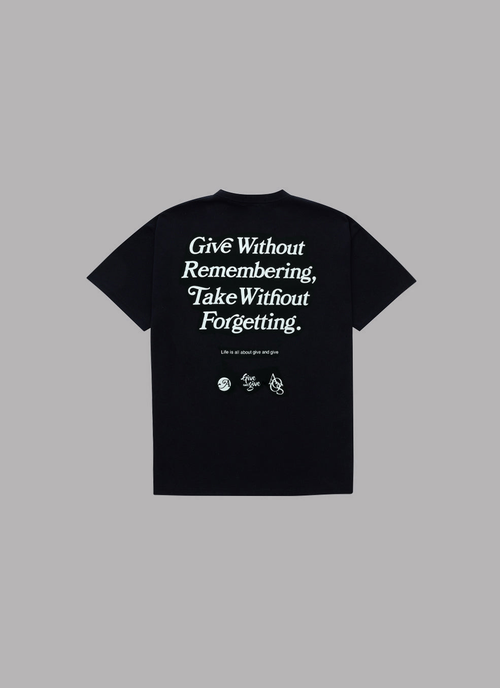 GIVE WITHOUT REMEMBERING S/S TEE-BLACK