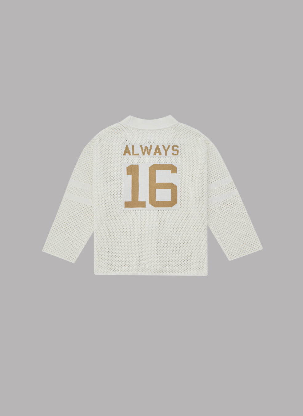 MESH KNIT BASEBALL CARDIGAN-OFF WHITE