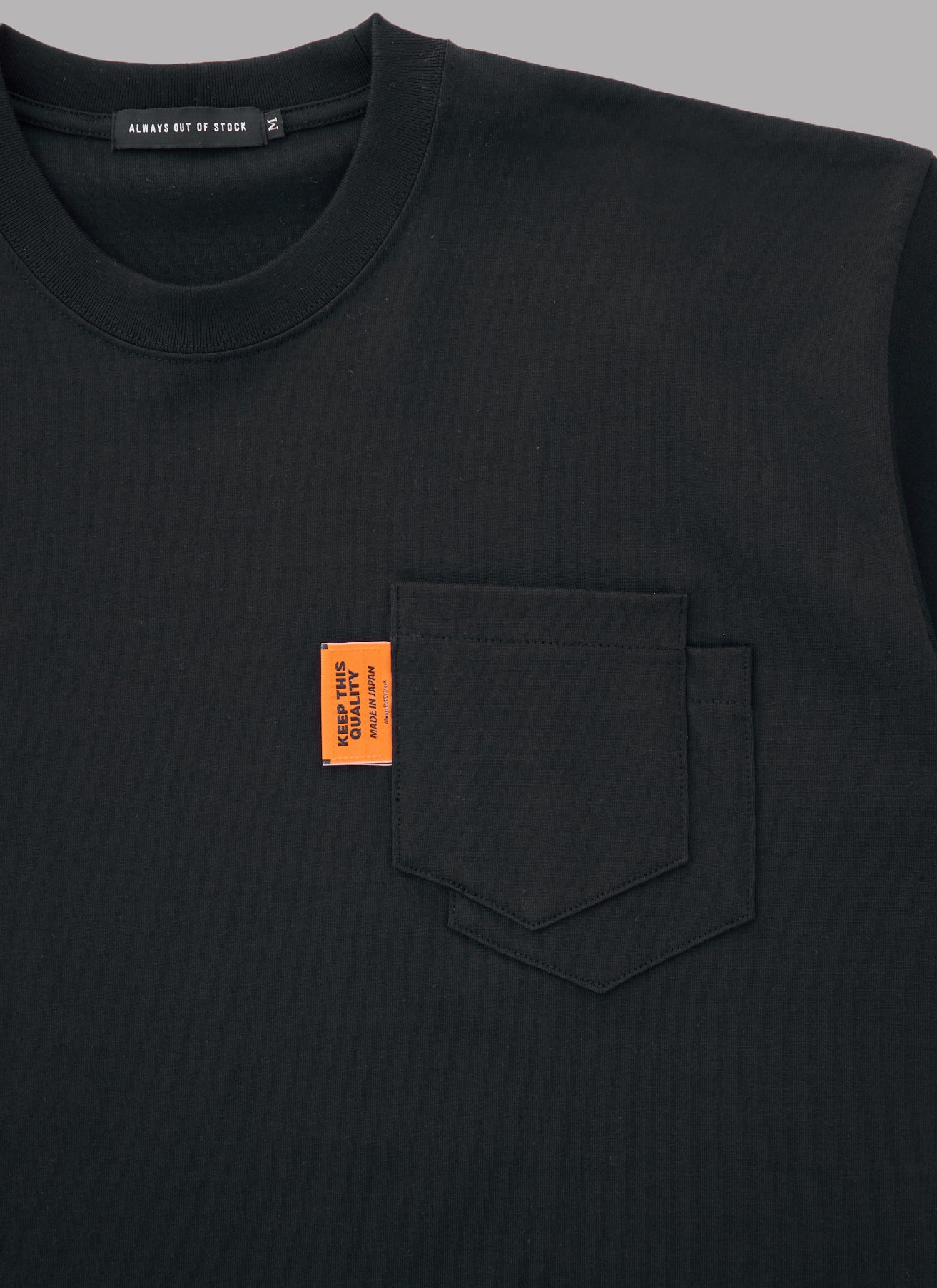DOUBLE POCKET SUPIMA S/S TEE-BLACK