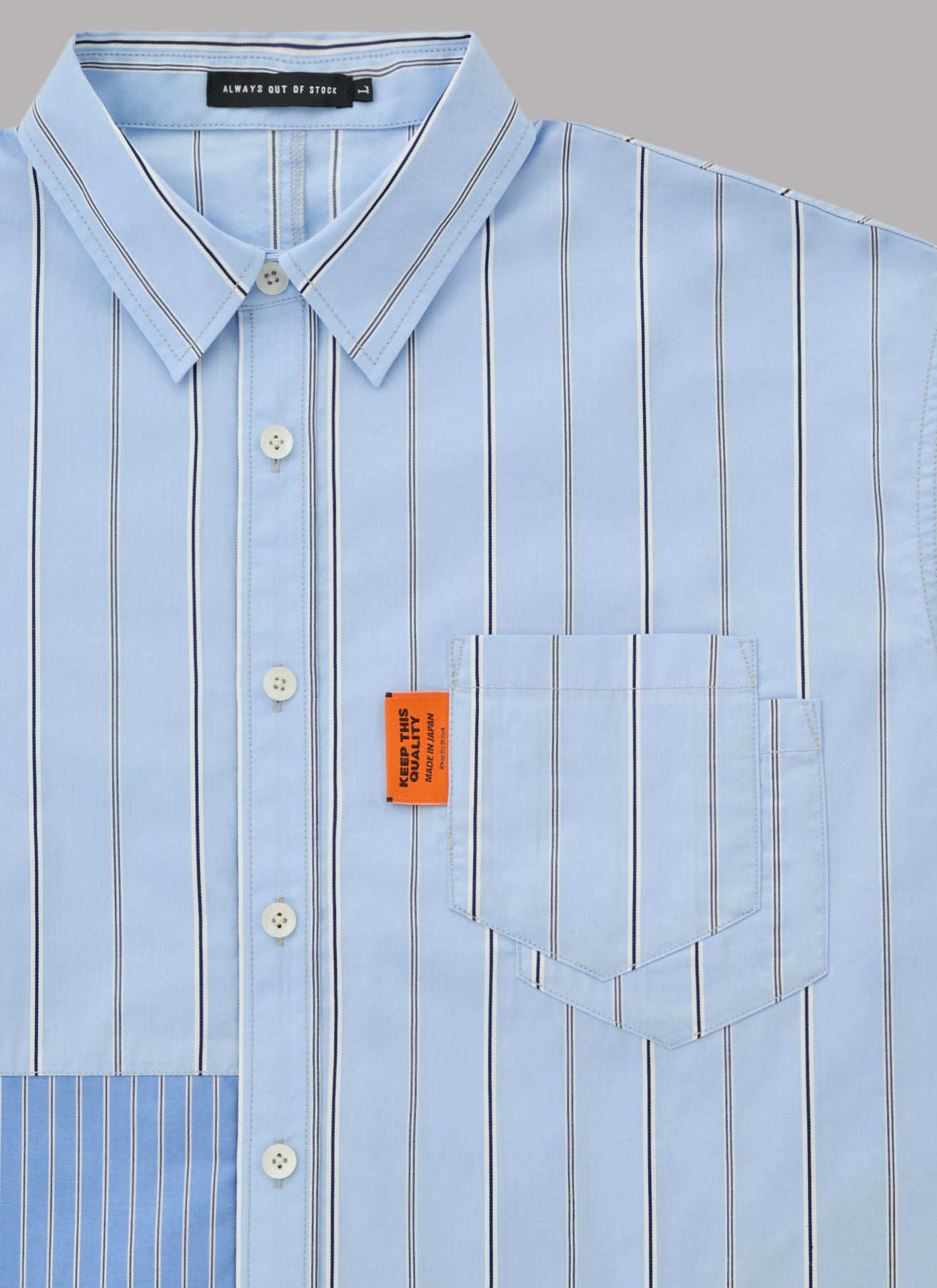 CRAZY STRIPE L/S SHIRT-SAX