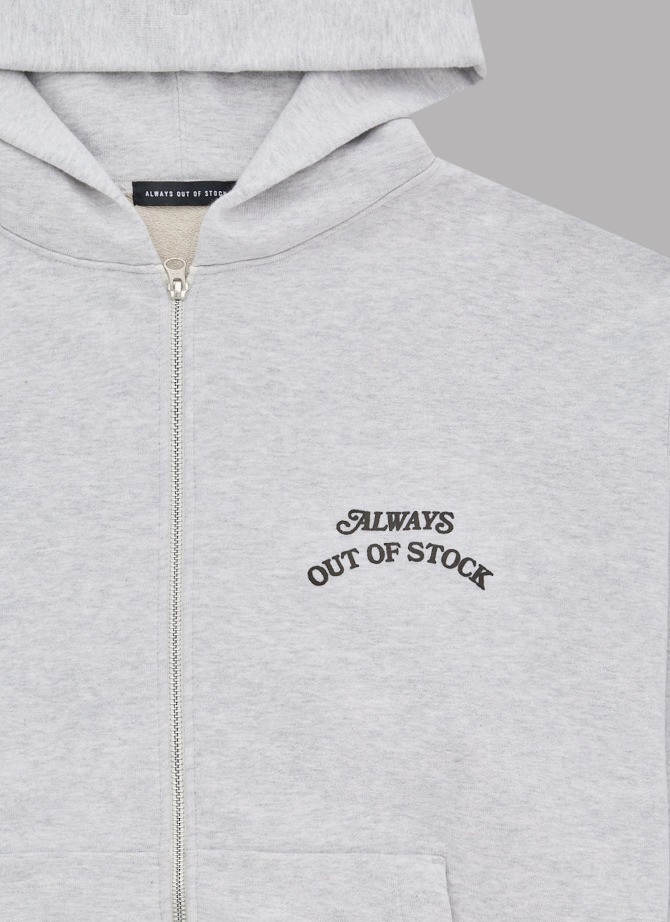 BASIC LOGO ZIP HOODIE - HEATHER GRAY