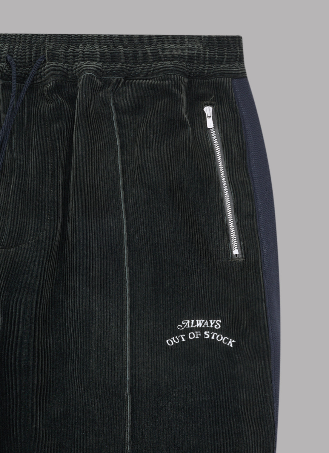 CORDUROY TRACK PANTS-DARK GREEN