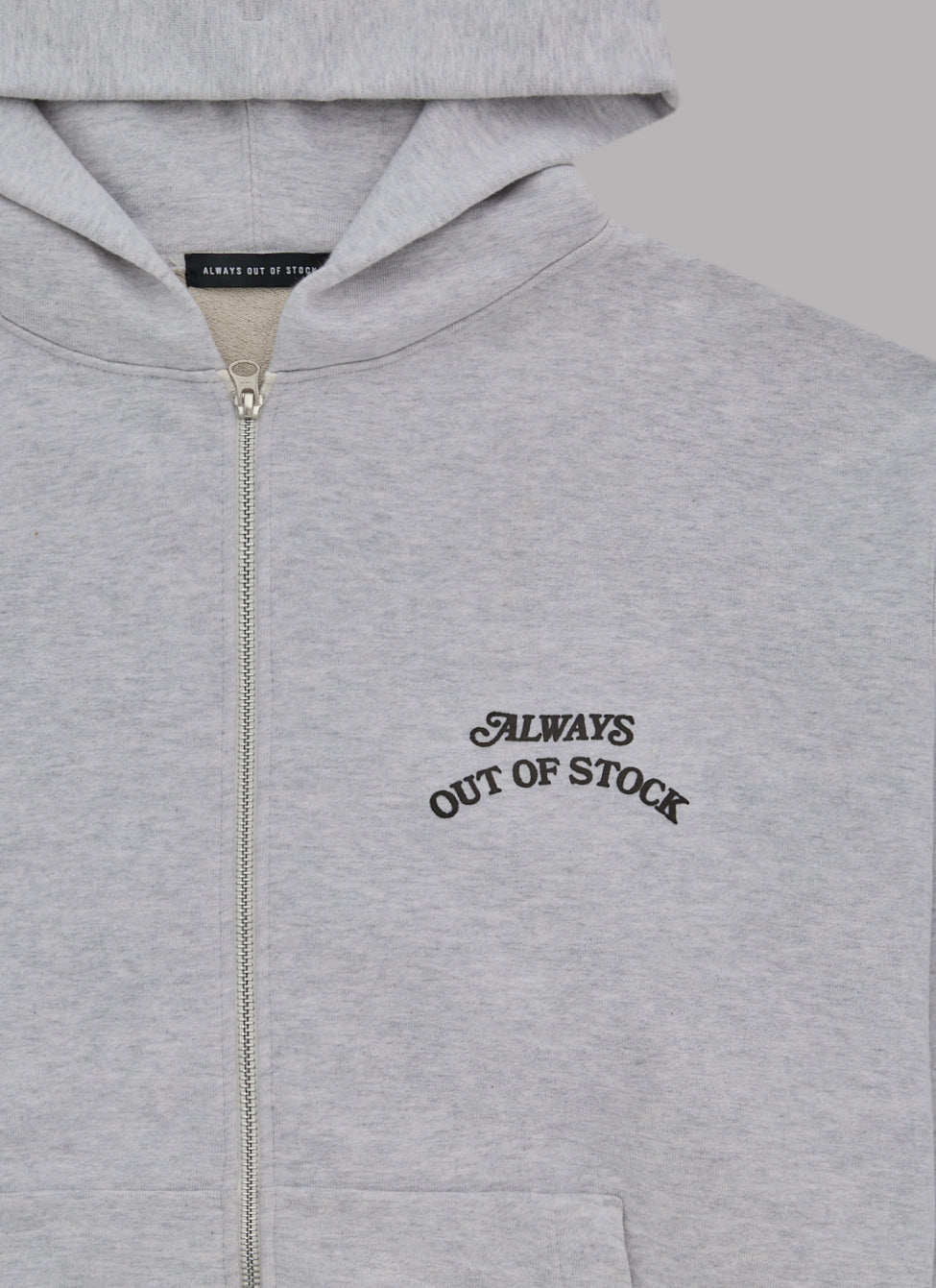 BASIC LOGO ZIP HOODIE - HEATHER GRAY