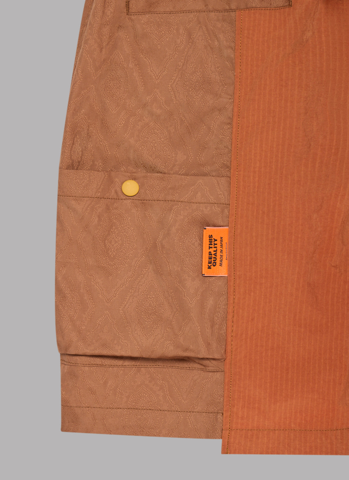 JACQURED PATTERN RESORT 2TUCK SHORTS - BROWN