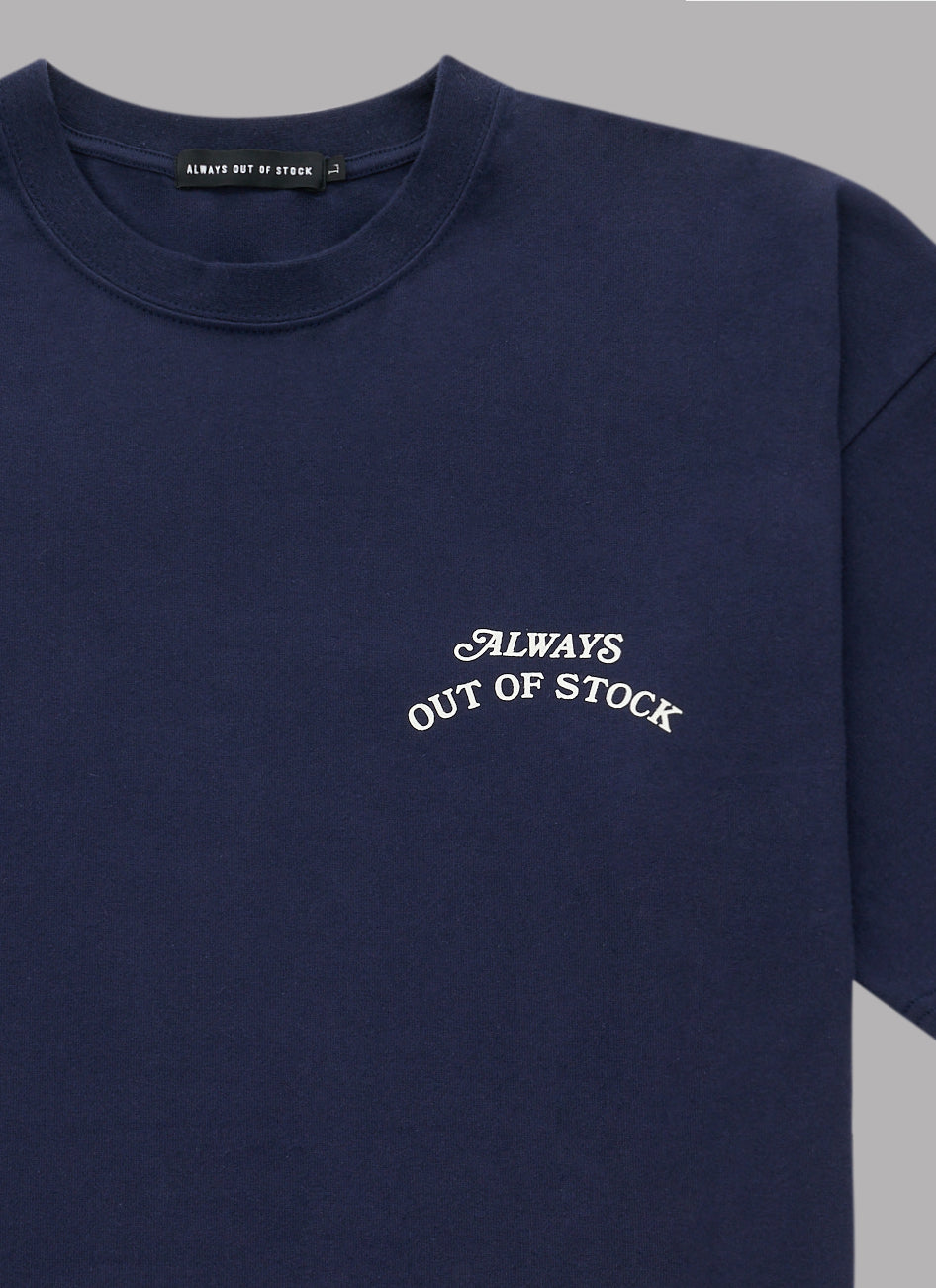 BASIC LOGO L/S TEE-NAVY x OFF WHITE